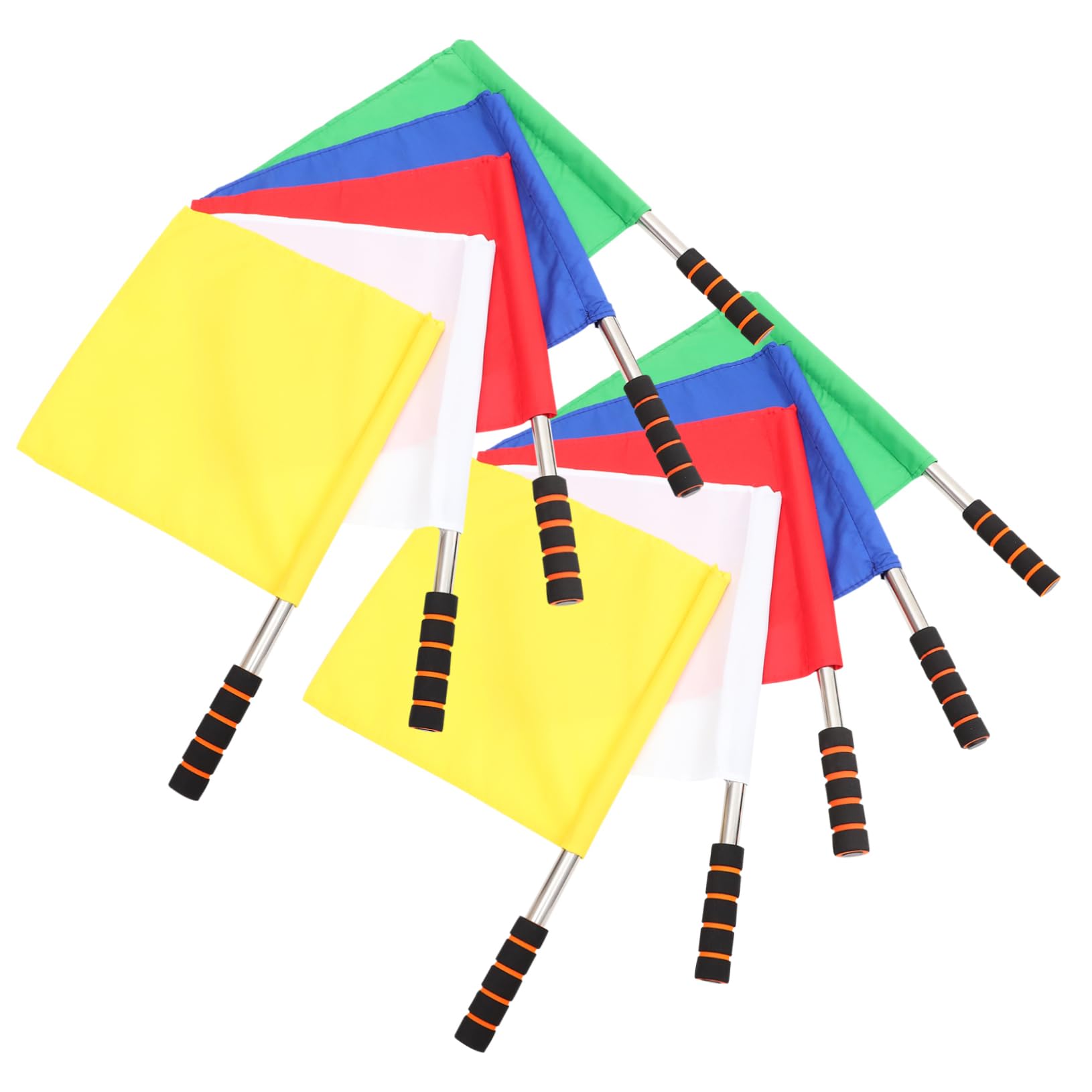 IWOWHERO Referee Hand Flags 10 Pack Signal Flags Sports Match Conducting Comfortable Grip