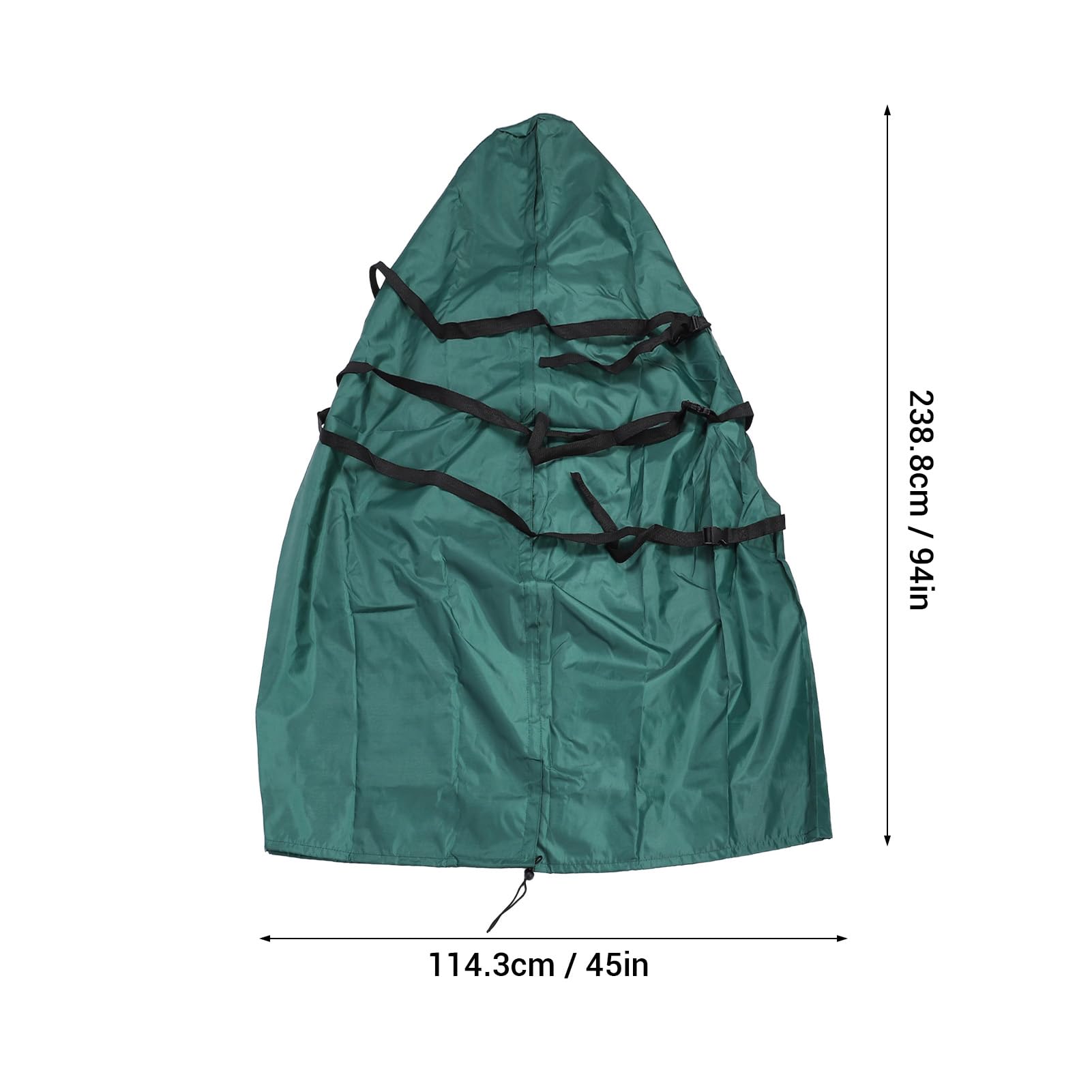 Aufrechter Weihnachtsbaum-Aufbewahrungsbeutel, Staubdicht, Wasserdicht, Robust, Künstlicher Weihnachtsbaum, mit Kordelzug und Spanngurten, Weihnachtsbaum-Abdeckung (grün) (45 * 94