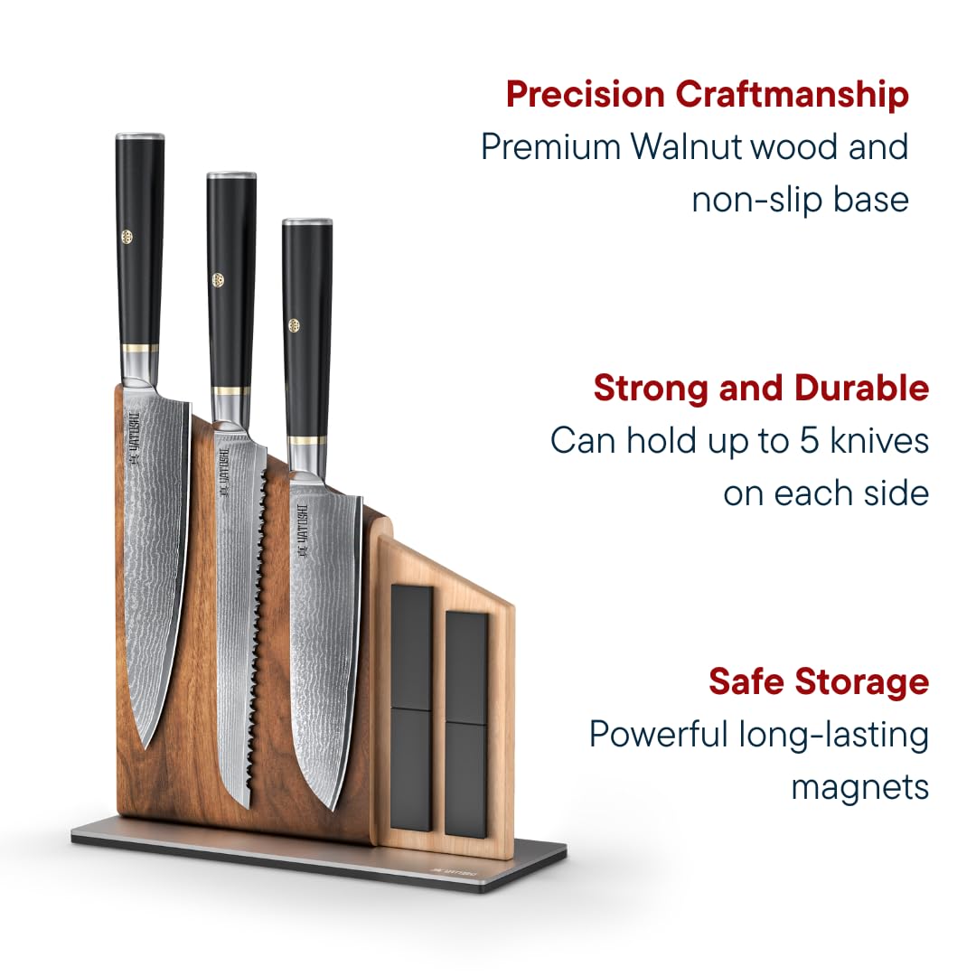 Amazon.com: Yatoshi Knives Magnetic Kitchen Knife Block Set