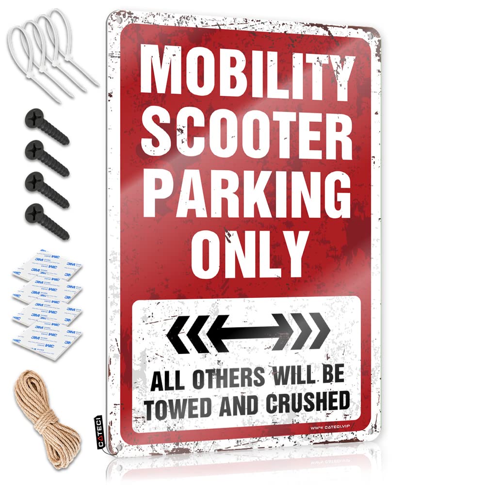 Krazmurongd Boys One Color Garage Accessories For Man Cave Mobility Scooter Parking Only Tin Sign Bar Posters Bar Rules Tin Metal Sign