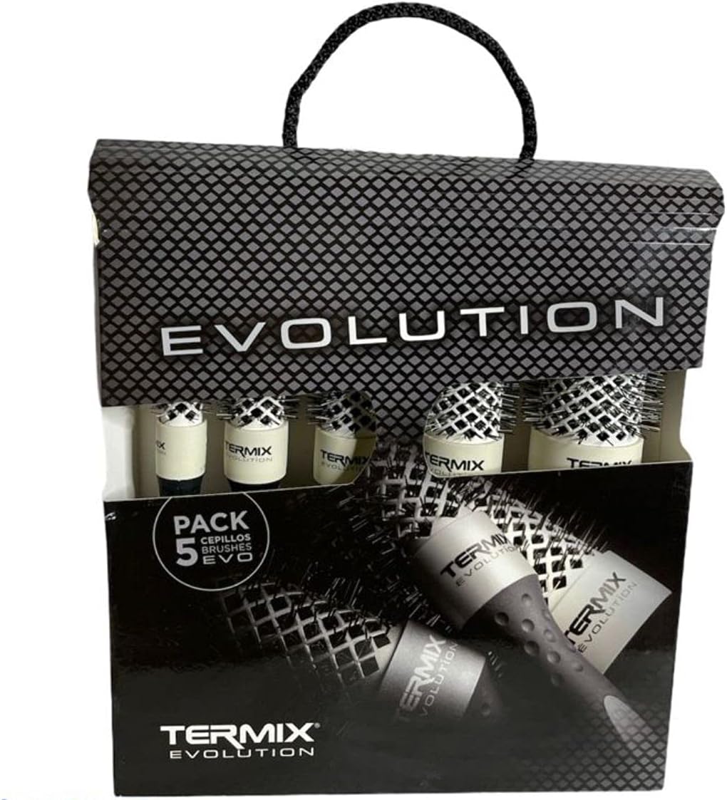 Termix Pack Evolution Soft - Hairbrush for thin hair with ionized bristles specially for thin and delicate hair- It includes 5 diametres Ø 17, 23, 28, 32 y 43 mm