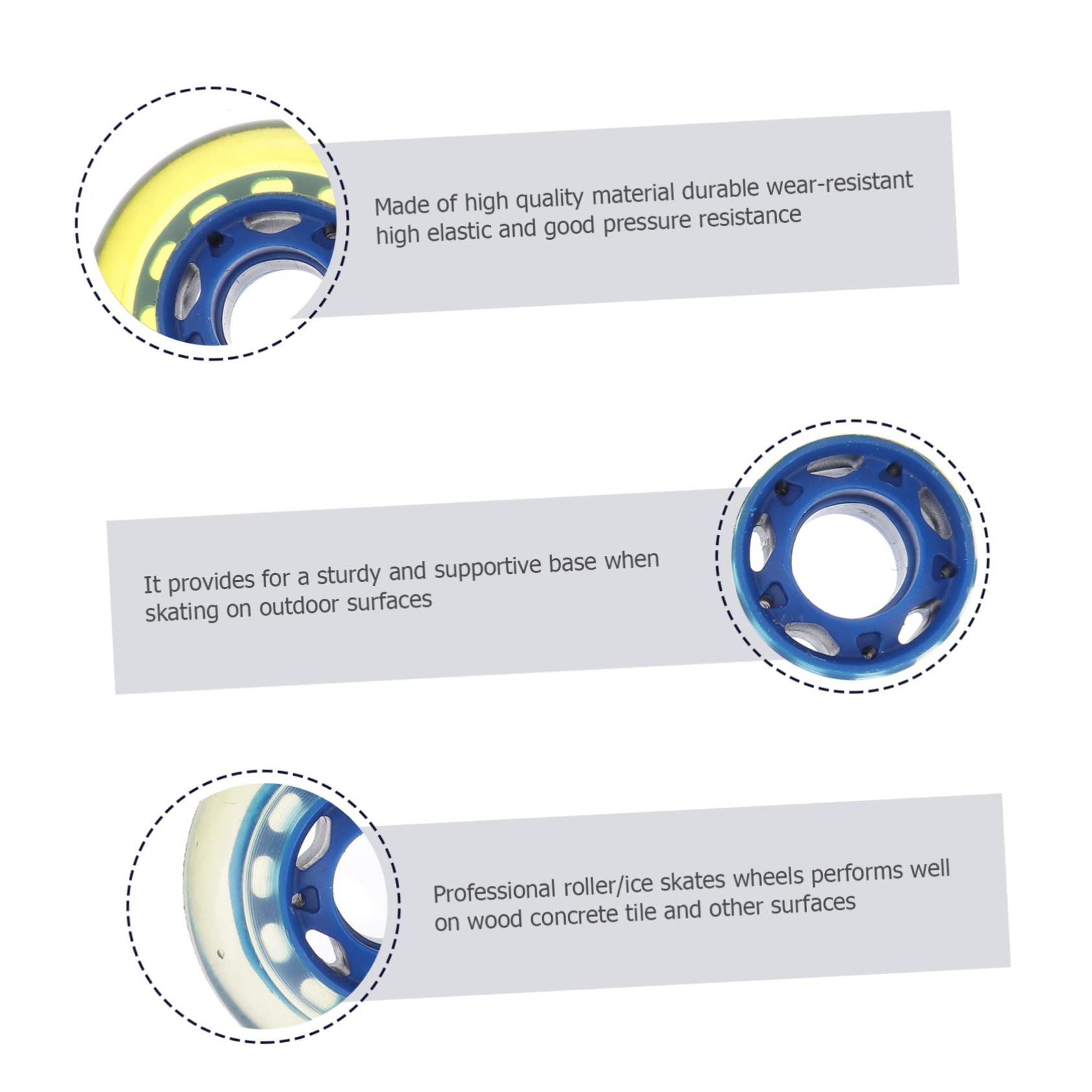 Parliky Skating Wheel Accessories 4pcs 70mm Roller Skate Wheels Durable and Comfortable for Boys and Girls Adults