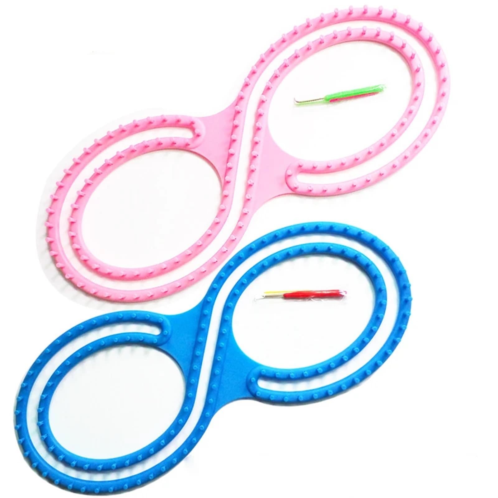 Strickring 1 Stück Strickwebstuhl for Decken und Schals mit abnehmbaren Klammern, Webstuhl for große Projekte (Color : 1 pink)