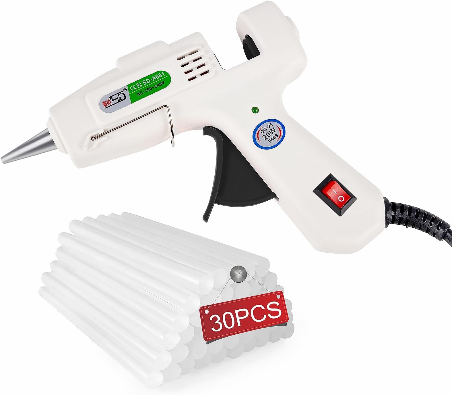 SUBCULTUREPICK Hot Glue Gun, Glue Gun With 30 Hot Glue Sticks Set, Fast