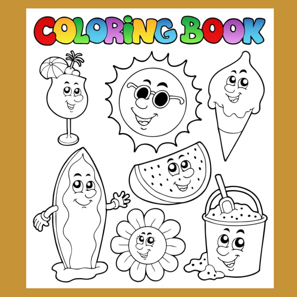 Summer Coloring Book for kids: Fun Beach, Vacation and Sunshine Coloring Pages for Ages 4-8