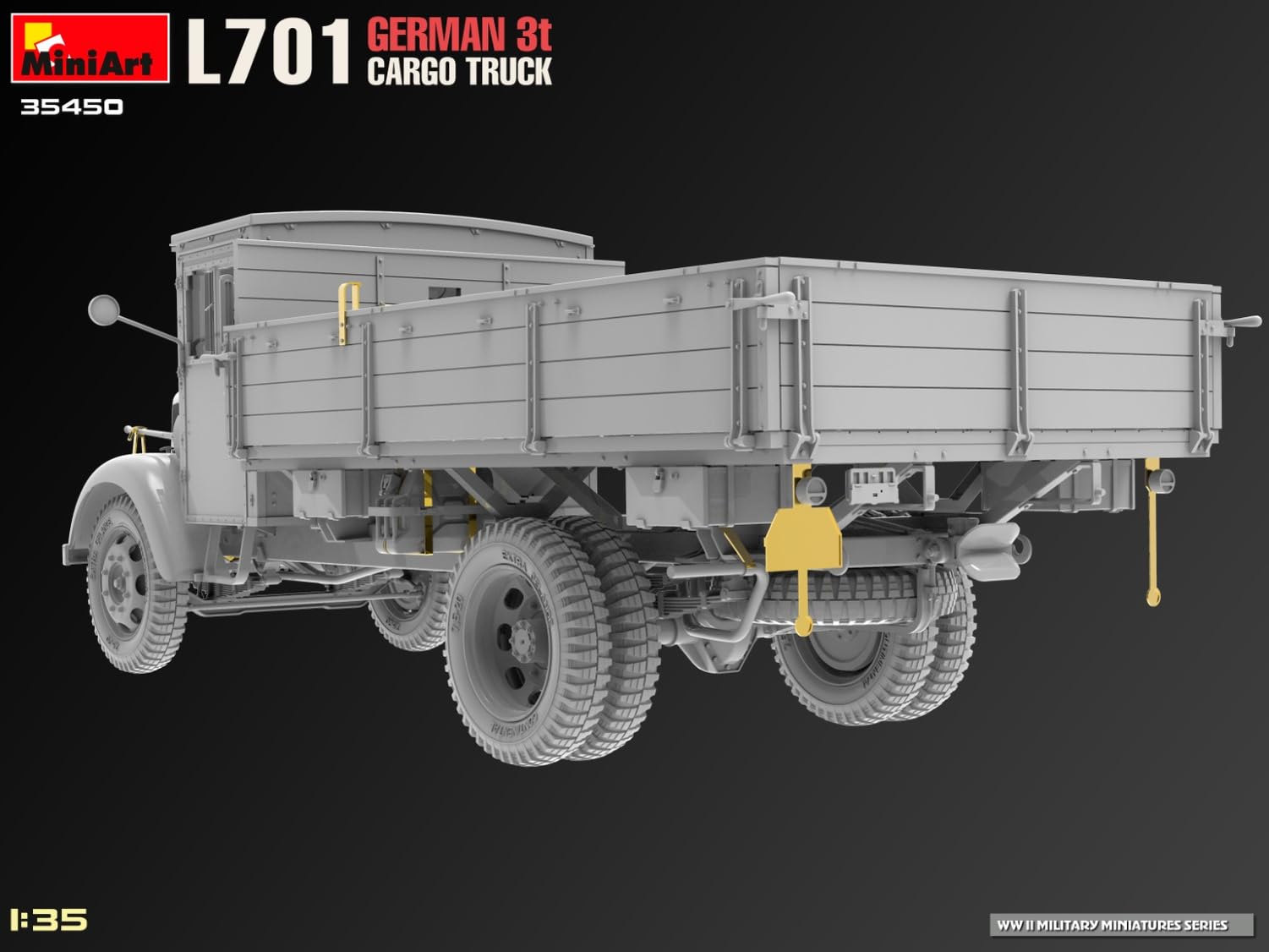 Mini Art 35450 1:35 L701 Dt. 3t Cargo Truck - wierna replika, modelarstwo, plastikowy zestaw do montażu, majsterkowanie, hobby, klejenie, zestaw modelarski, montaż, nielakierowany