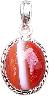 Orange Lace Agate Pendant, 925 Sterling Silver Plated, Boho Pendant, Handmade Pendant, Oval Stone Pendant, Orange Stone Pendant, Agate Jewelry, Vintage Pendant, Statement Pendant, Promise Pendant, Trendy Pendant, Unisex Pendant