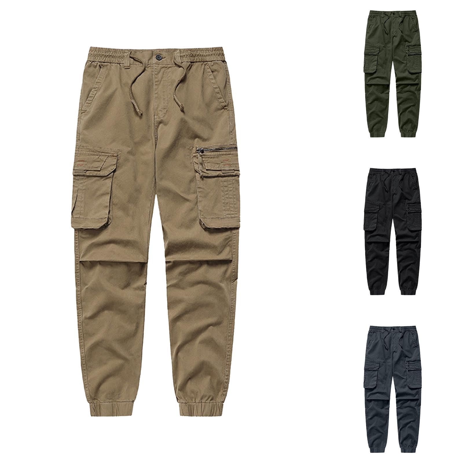 Pantalones cargo para hombre, pantalones chinos cargo elásticos, pantalones deportivos para hombre con bolsillos, ajustados, pantalones de trabajo, con cintura elástica, de algodón, pantalones chinos,