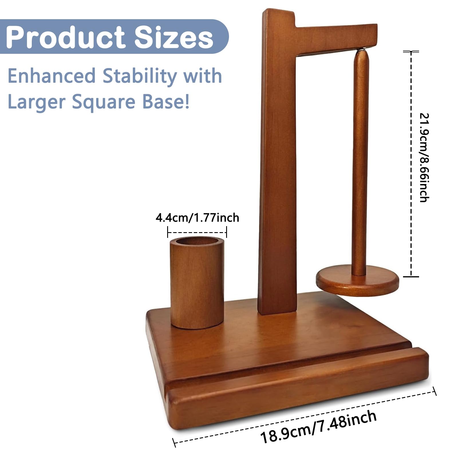 Wbgraceful Wooden Yarn Holder with Phone Stand, Hook Storage & Magnetic Spinner, Gift for Crochet Lovers Knitters - Image 2