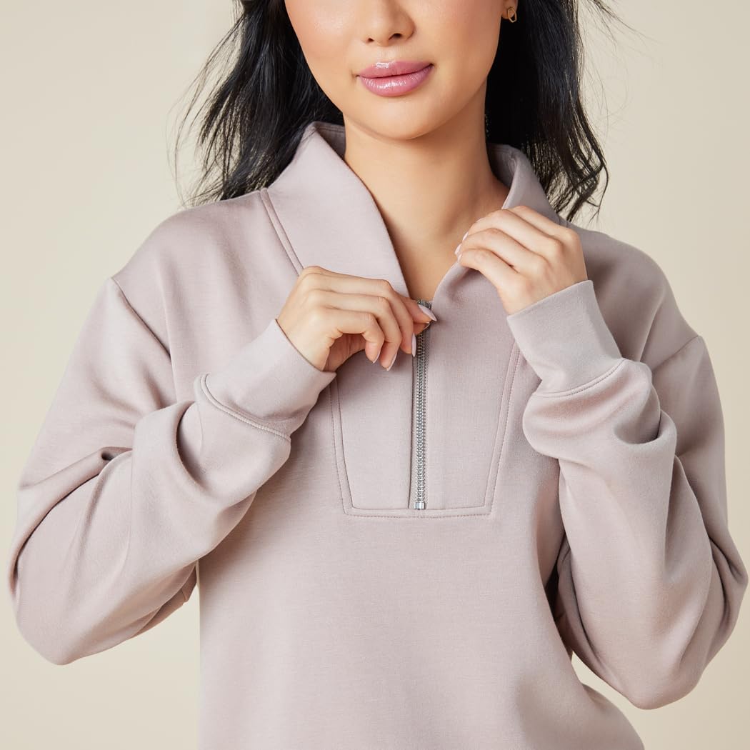 Softies Quarter Zip Jogger Lounge Set for Women Ultra Soft 2 Piece Loungewear with Zip Pullover Top and Jogger Pants - Image 4