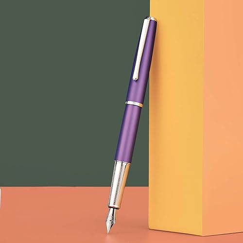 Vista 82 de HongDian 920 - Pluma estilográfica de metal negro, chapado en oro rosa, punta extrafina, pluma de escritura suave, bolígrafo clásico con convertidor