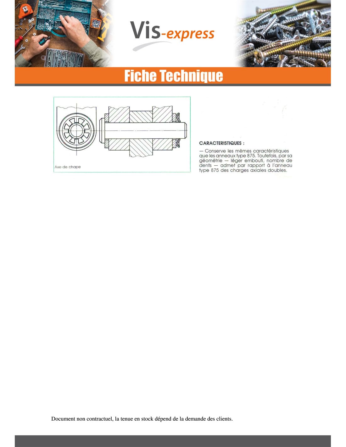 Anneau SELF LOCKING Diamètre 20 Type 876 Acier brut-1 pièce