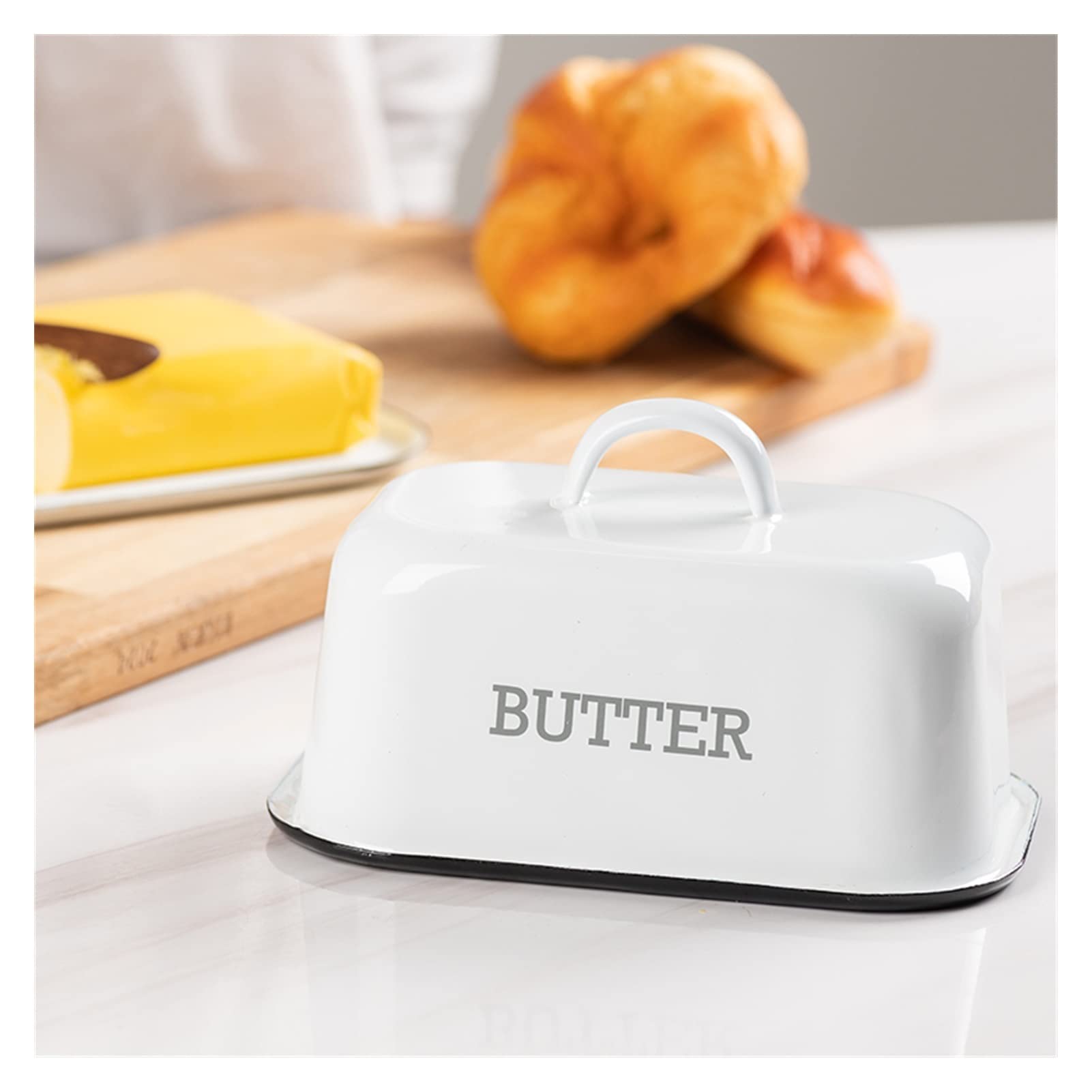 Burriere Piatti di burro con copertura Utensili da cucina Piatti in porcellana e piatti Set di utensili da cucina Dintingware Plates Plates Snack Tray Contenitore per Burro