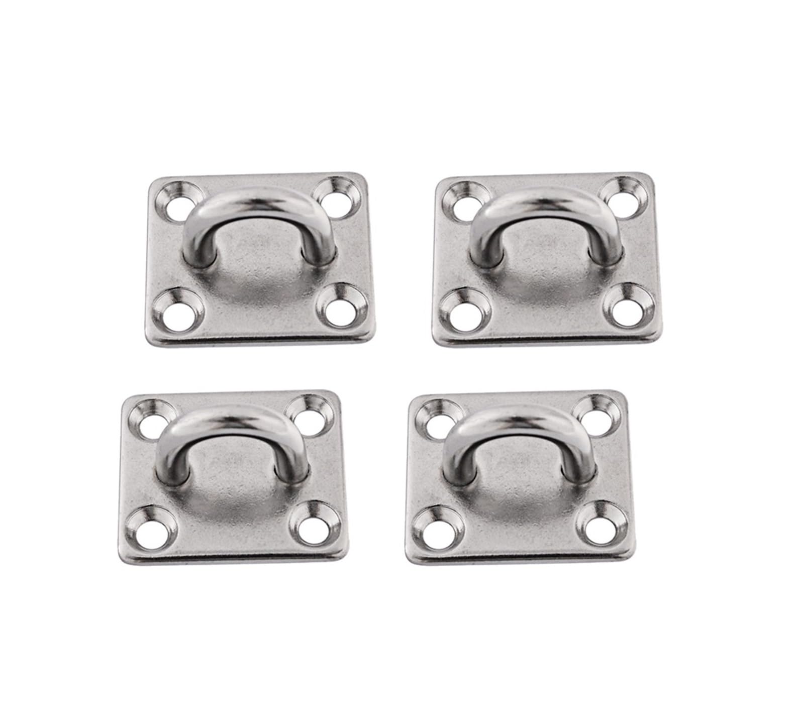 Vnakrny Eye Pate 16PCS Stainless Steel M5/M6/M8 Ring Square Sail Shade Pad Eye Plate Marine Boat Rigging with Self Tapping Screws Pack of 4(M8)