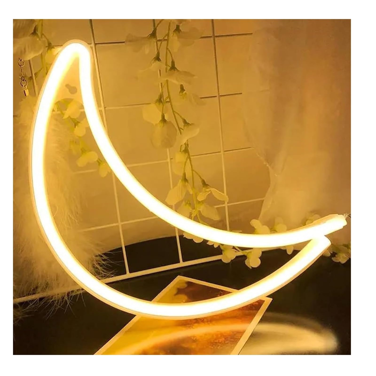 Aextroi neon Lights Sign for neon Sign Moon for Star Wall Bedroom Living Room Home(Neon-4)
