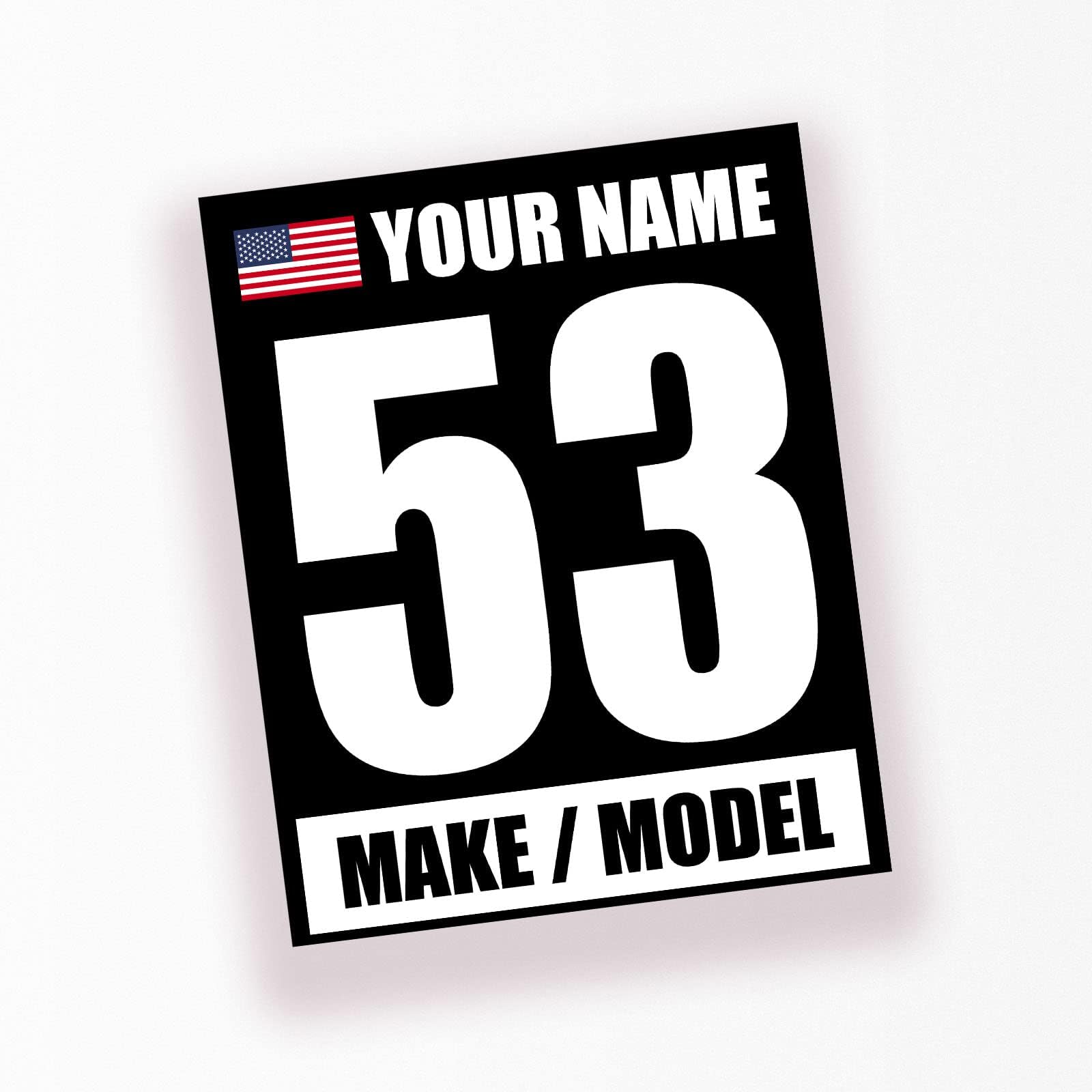 MC MOTOPARTS Magnetic Racing Number - Custom Track Day & Autocross Car Door Magnetic Vinyl Decal - Name, Make, Model, Flag - 2 Pieces | 12