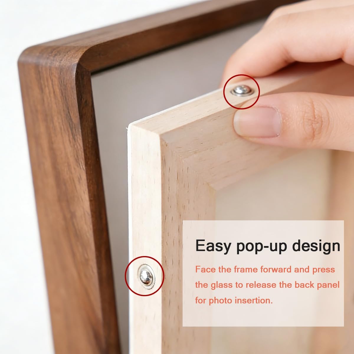 8x10 Solid Wood Picture Frame with Mat, Walnut Wooden Photo Frame with Tempered Glass, Tabletop or Wall Mounted Display