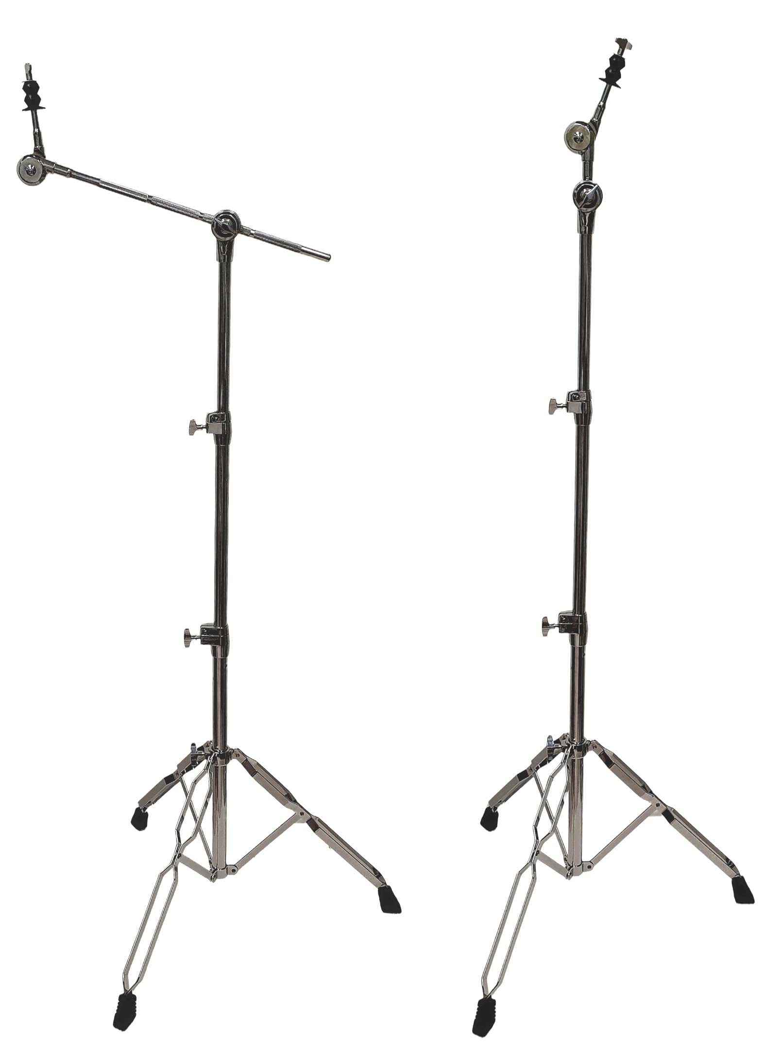 ROCKSTAR - Soporte para Platillos Jirafa CSB600 Pie de Cymbal cromado, Profesional, Altura ajustable, Convertible en Recto Patas Dobles