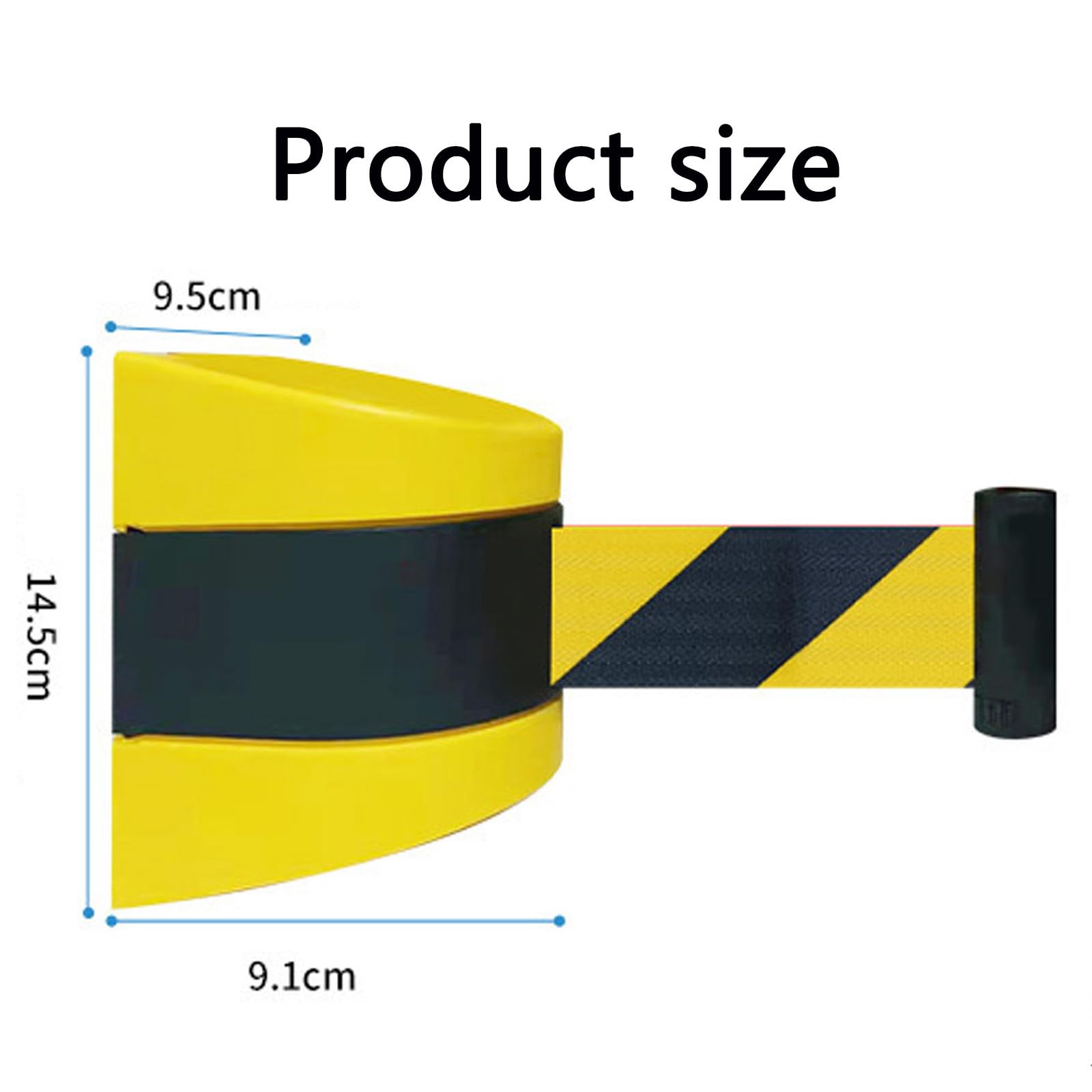 Genérico Barreras de Seguridad retráctiles de Montaje en Pared con cinturón Amarillo y Negro - Separadores de línea de Control de multitudes de 2 m para una gestión eficaz de Colas y soluciones de co