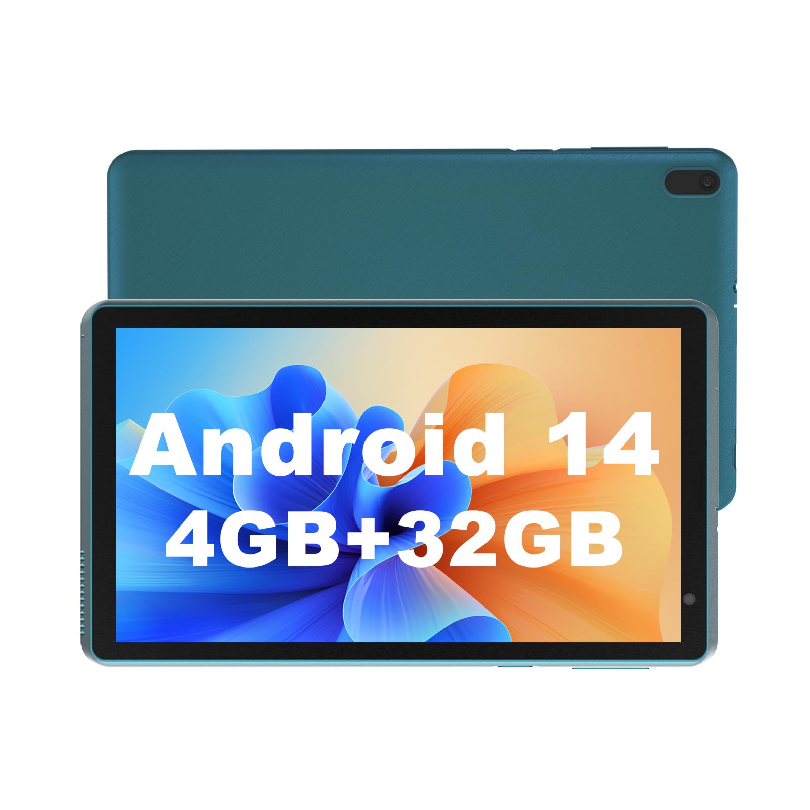 BYANDBY Tablet 7 inch Android 14.0 Tablet, 4GB+32GB ROM （1TB Expand）, Quad-Core, WiFi, GMS, Dual Camera, Educational, Games (Green)