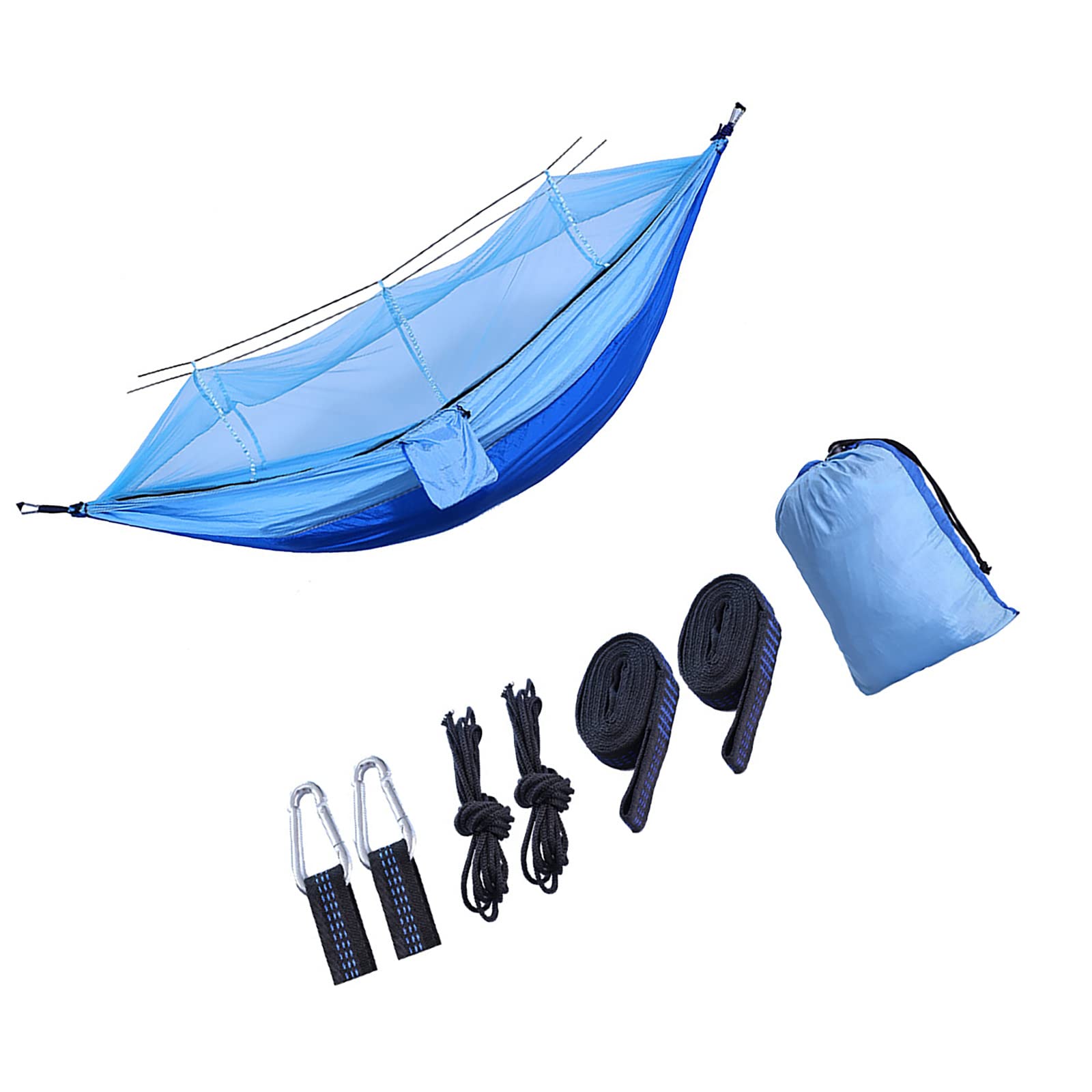 amaca da esterno, Rete da campeggio ultraleggera, portata 300 kg, 260 x 140 cm, paracadute in nylon traspirante for esterni, escursionismo, viaggi