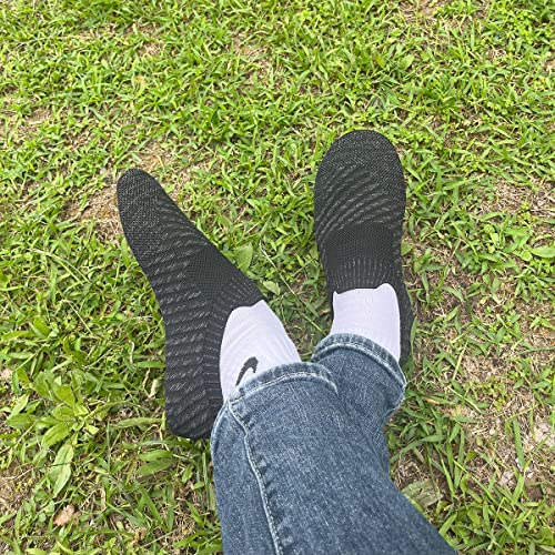 Image of QZKDM Lightweight Slip on Grip Indoor House Slippers Barefoot Non Slip Home Exercise Yoga Shoes for Men Women