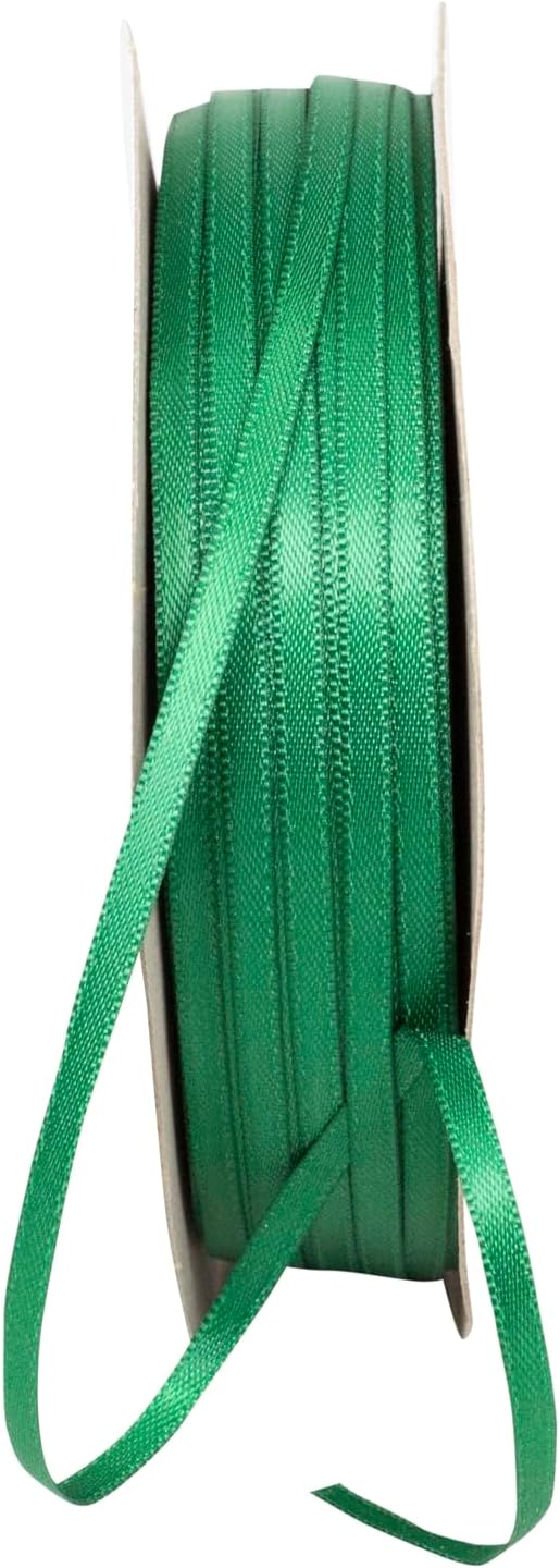 Reliant Ribbon 4950-924-18C Double Face Satin Ribbon, 1/8 Inch X 100 Yards, Forest