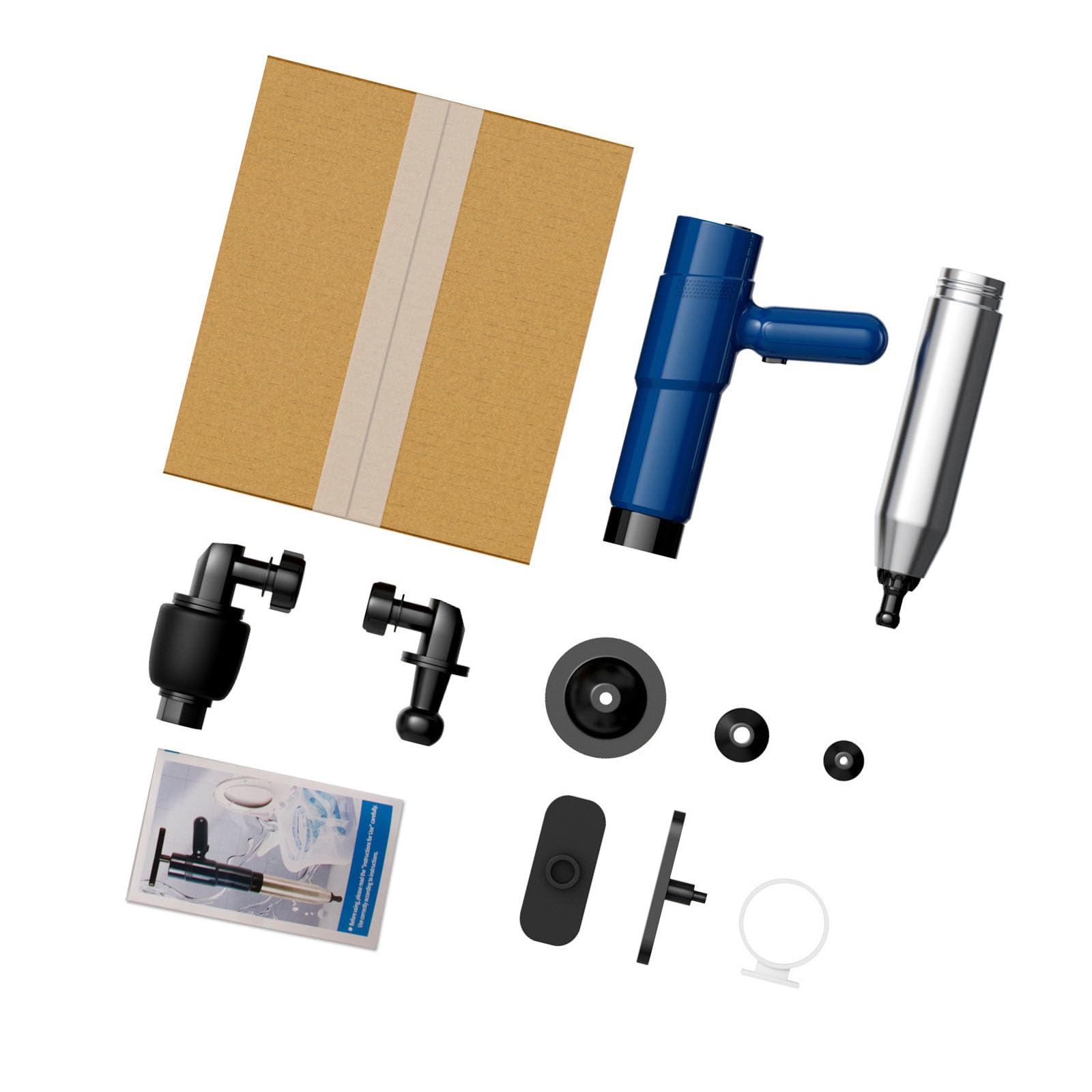Professional Manual Air Powered Drain Cleaner with Mechanical Meter and Multi Purpose Attachments for Sink Bathroom Toilet Anti Splash Plunger