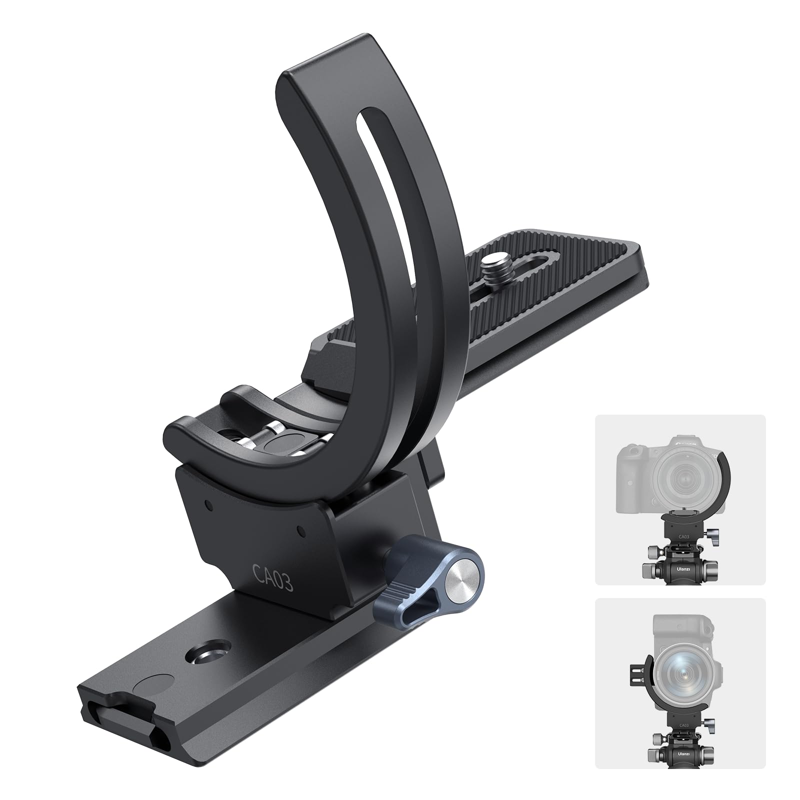 ULANZI C041 Rotatable Half Collar Mount Plate,Lens Collar for DSLR Cameras,Fits Arca-Type Plate,Compatible with Canon Nikon Fujifilm Sigma