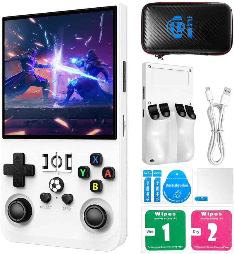 R36S Max - Consola de juegos retro portátil, pantalla HD IPS de 4.0 pulgadas, procesador de 64 bits, batería de 4000 mAh, más de 15,000 juegos