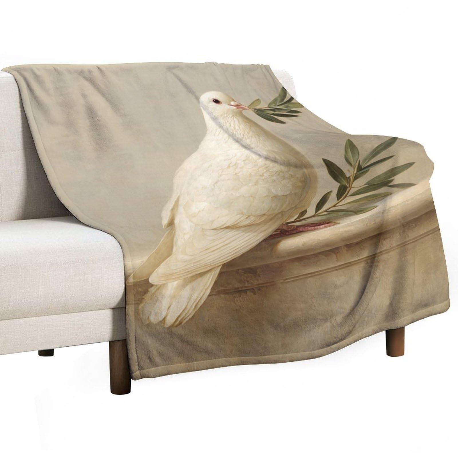 Couverture classique blanche 130x150 cm anti-boulochage pour lit et canapé
