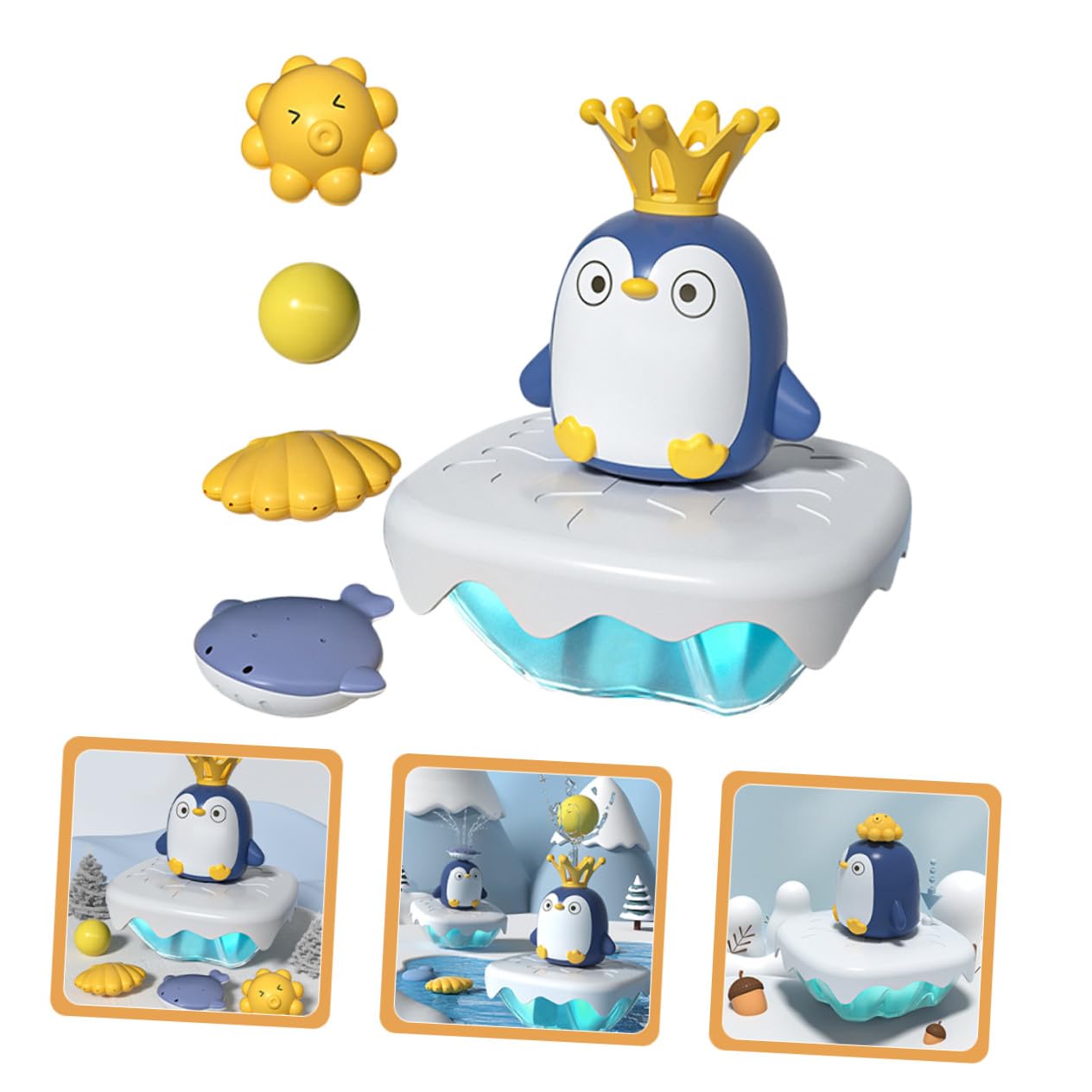 Juguete ABS 1 Juego Rociador Forma de Pingüino para Baño