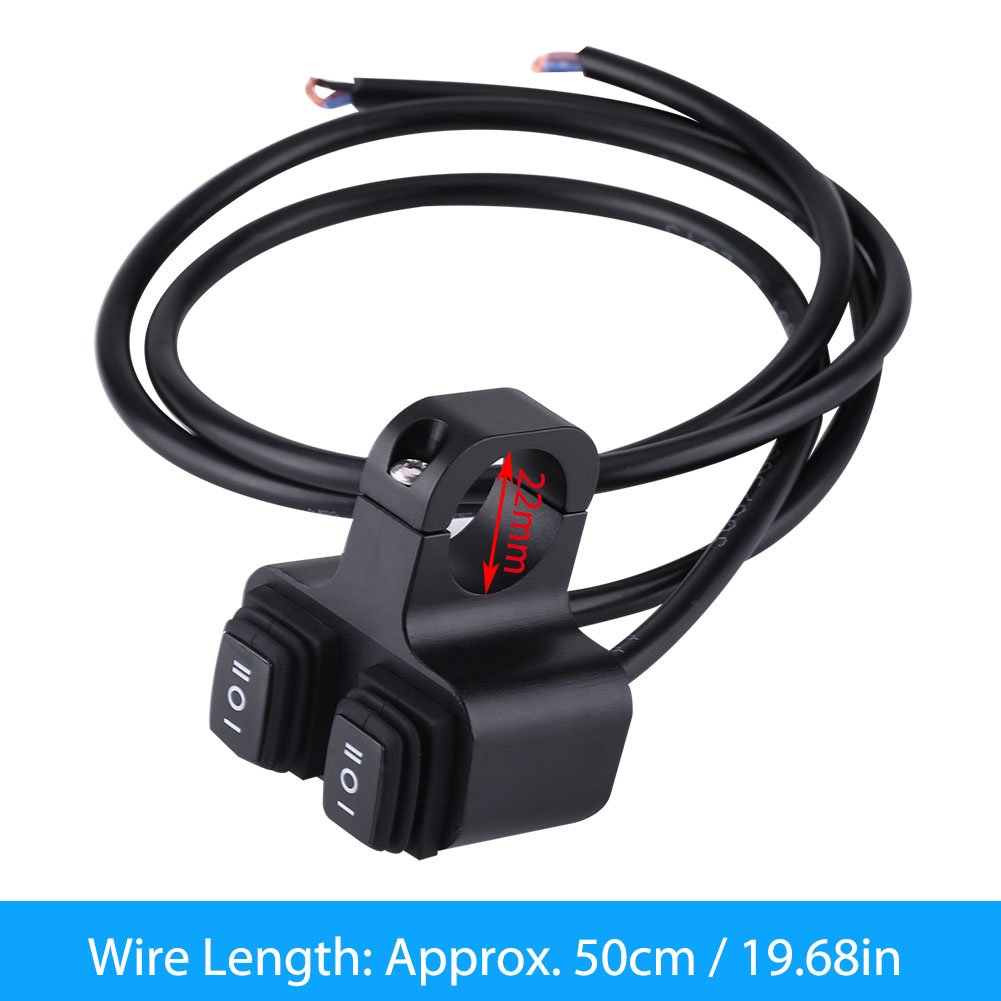 Interrupteur Double étanche 12V 16A Pour Moto - Alliage Aluminium CNC, Pour Guidon 22mm (7/8")