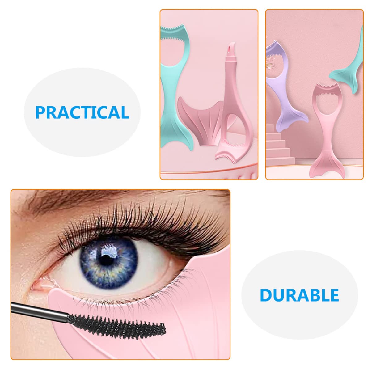 minkissy 4pezzi Applicatore Professionale Per Eyeliner Silicone Strumento Riutilizzabile Per Trucco Occhi Facile Da Usare e Pulire Per Donne e Occasioni Speciali