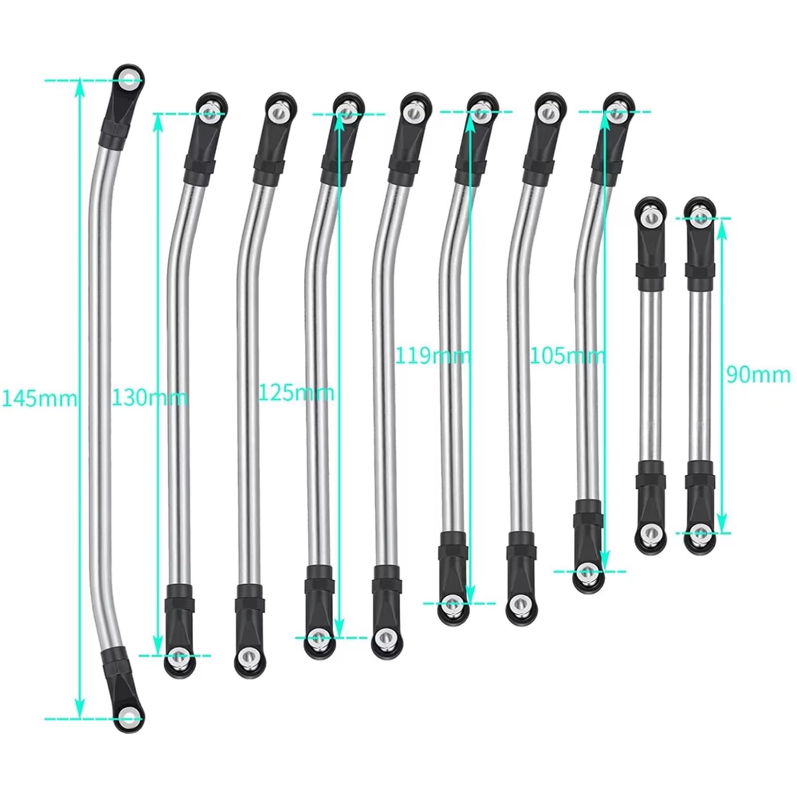 Pièces de voiture RC Pour Element Pour Enduro 1/10 Pièces Voiture RC 10 Pièces Ensemble Liaison Biellette Suspension Inférieure Supérieure Avec Accessoires Voiture Remplacement D'extrémité Boule