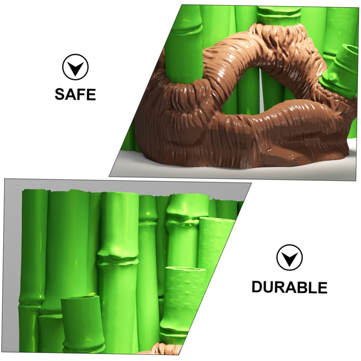 BESPORTBLE Rückwand für Aquarium mit 3D Bambus Hintergrund und Harzhöhle für Aquarium Künstliche Pflanze für Aquarien Realistische Fischversteckhöhle zur Zufällige Farbe