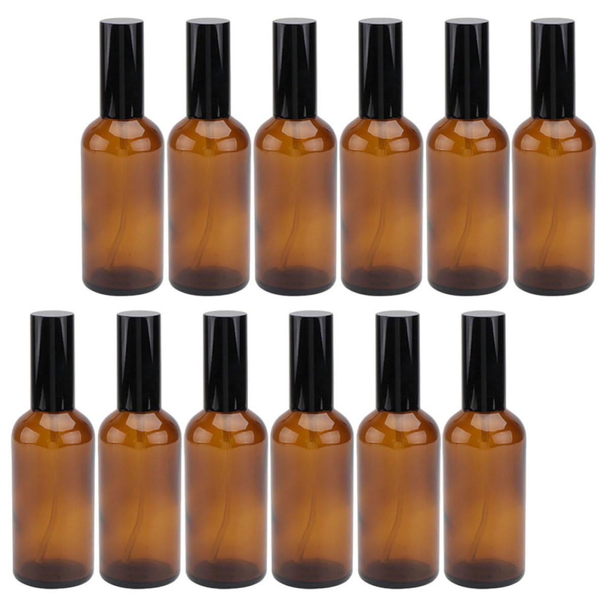 Bottiglie Spray Nebulizzatore Fine 12 Pezzi 30ml Riutilizzabili in Vetro Ambrato per Oli Essenziali per Viaggi e Uso Quotidiano