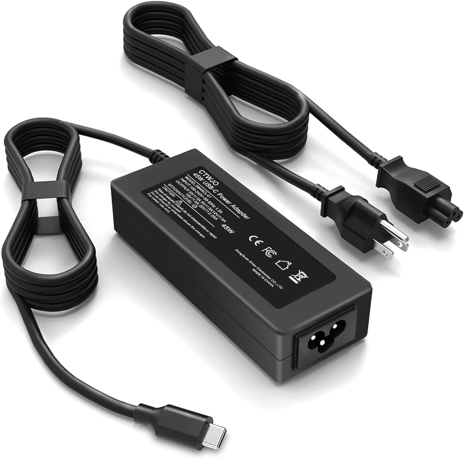 Dell Laptop Charger 45W USB C, 9FT Extra Long Replacement for Dell Chromebook 3100 3110 3380, Latitude 5420 5430 7420 7320 5520, XPS 13 12, Inspiron 14 15, Type C AC Power Adapter Cord