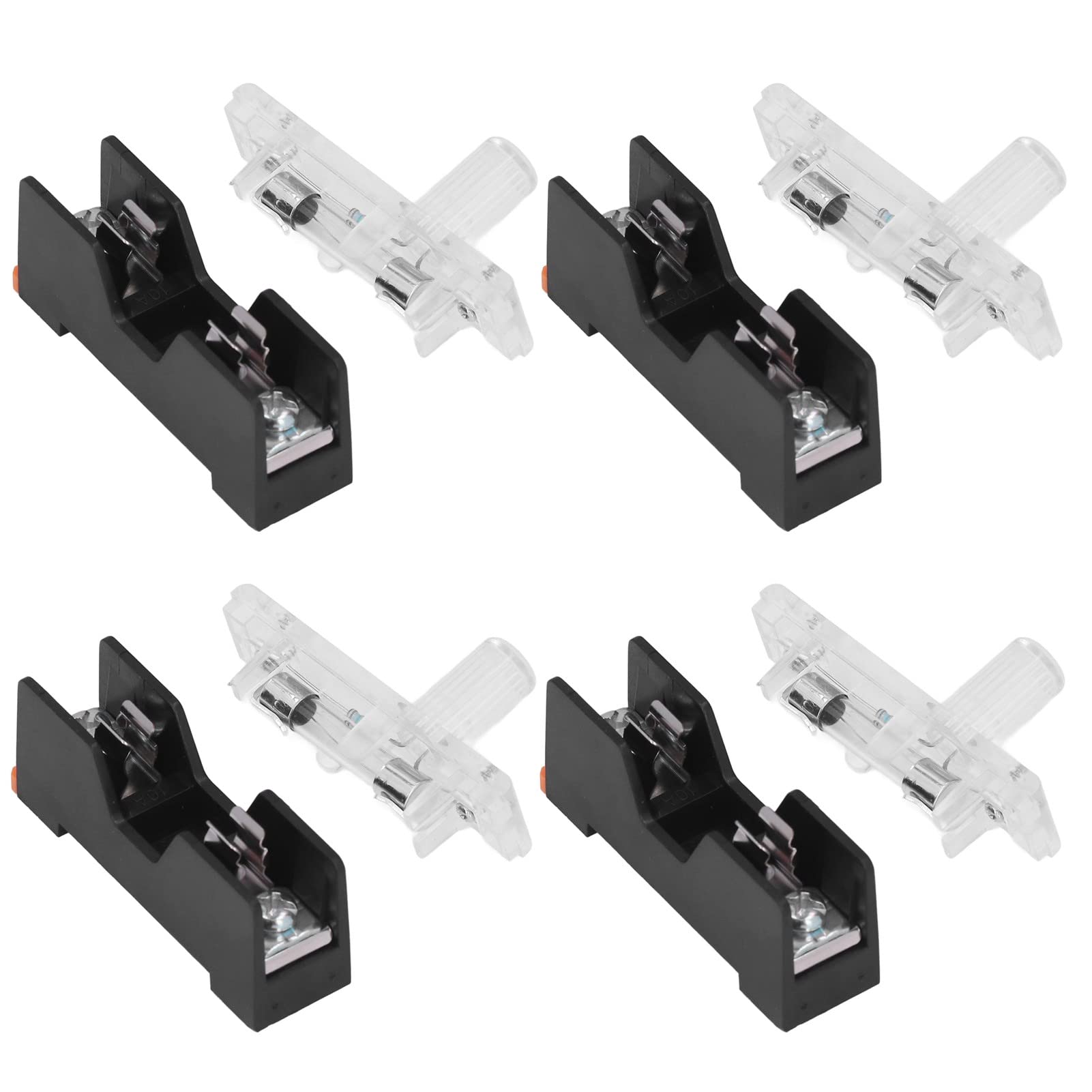 Portafusibles, Portafusibles de Montaje en Riel de 1 Poste 250V 10A para Fusible de 6x30 Mm, con Luz Indicadora de Trabajo, Instalación en Riel de 32 Mm, Carcasa de bajo Voltaje, para