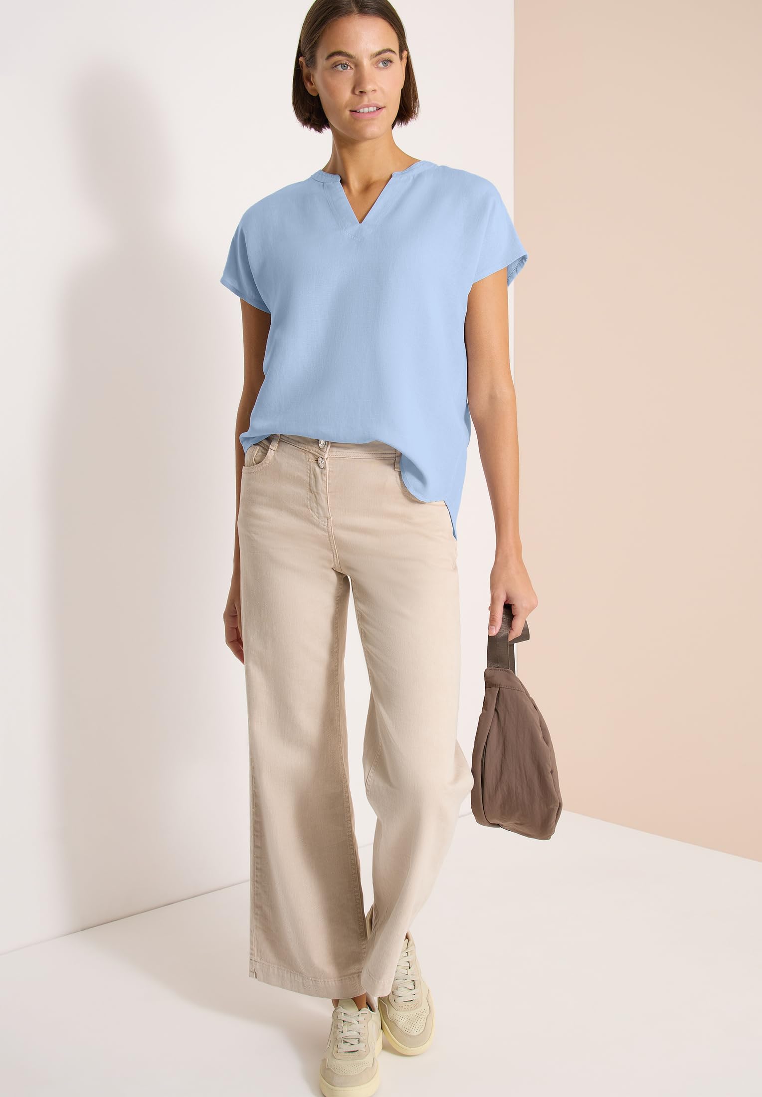 Cecil Dropped Shoulder Bluse aus Leinenmix