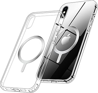LRK Crystal Clear Magnetic Case for iPhone X/Iphone Xs, compatible with MagSafe, [Strong Magnet] [Non-Yellowing] [10FT Military Grade Protection] Transparent Slim Phone Case Bumper Thin Cover for iPhone X and Iphone Xs - Clear