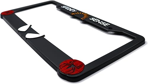 Miniatura 4 de Spidey Sense Marco de Matrícula 3D Elevado | Paquete de 1 Cubierta de Matrícula de Personaje | Soporte Universal de Matrícula Negra para Automóvil