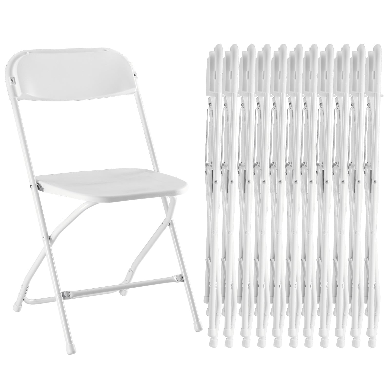 Sweetcrispy Folding Chair 12 Pack, Plastic Foldable Chairs with 330-Pound Capacity, Sturdy Metal Portable Chair, Easy to Use and Store, Outdoor and