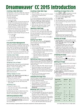 Pamphlet Adobe Dreamweaver CC 2015 Introduction Quick Reference Guide (Cheat Sheet of Instructions, Tips & Shortcuts - Laminated Card) Book
