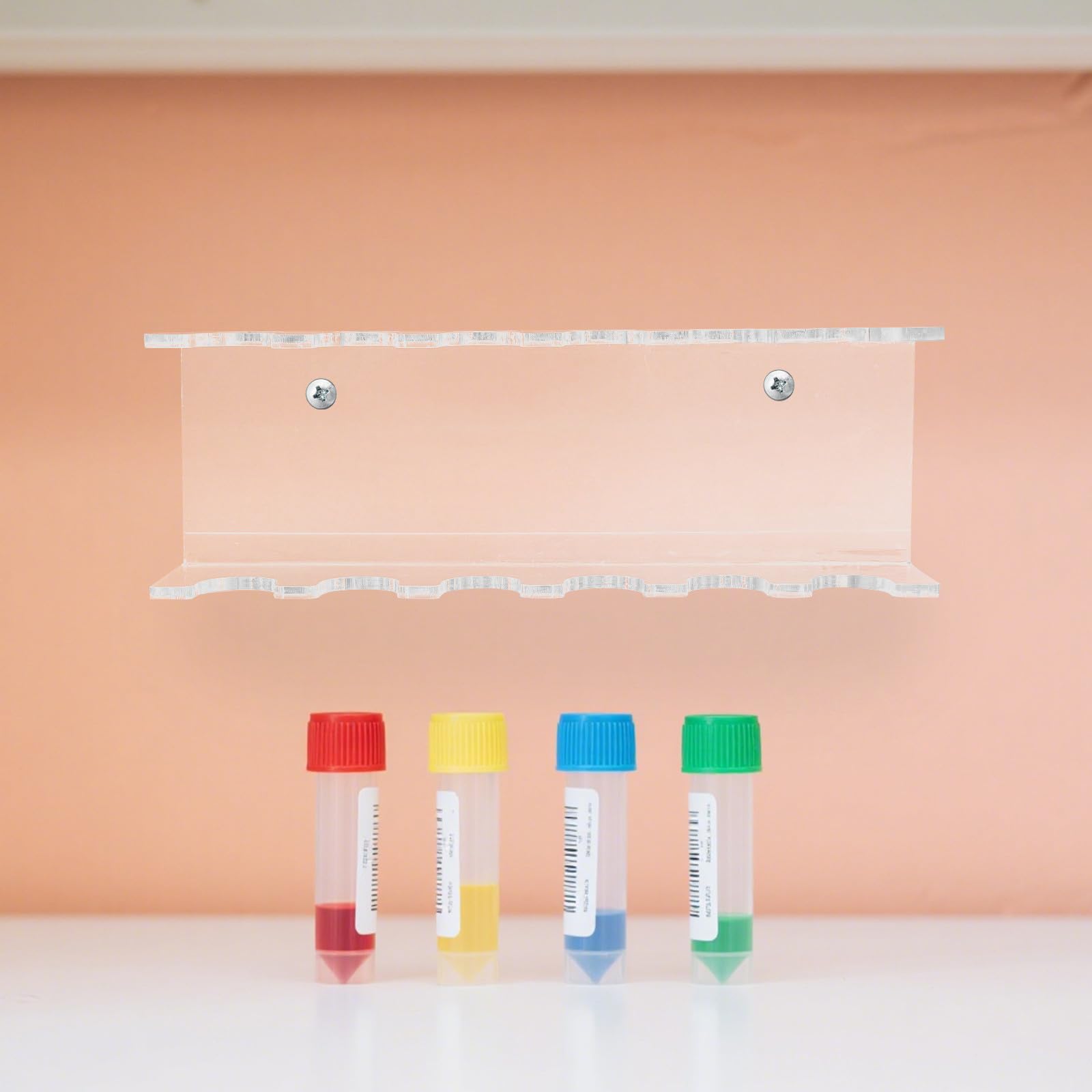 Garneck Support de Pipettes de Laboratoire Mural Transparent en Acrylique 6 Emplacements, Porte-pipettes Trapézoïdal pour Organisation D’outils de Laboratoire, Gain de Place pour Tubes