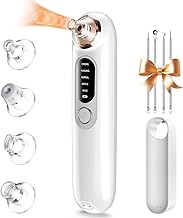 Blackhead Remover, Pore Cleaner, Face, 4 Modes Suction Heads, Pimple Remover, Rechargeable Pore Suction Face, Blackhead Remover for Men and Women, Facial Cleansing, Acne (White)