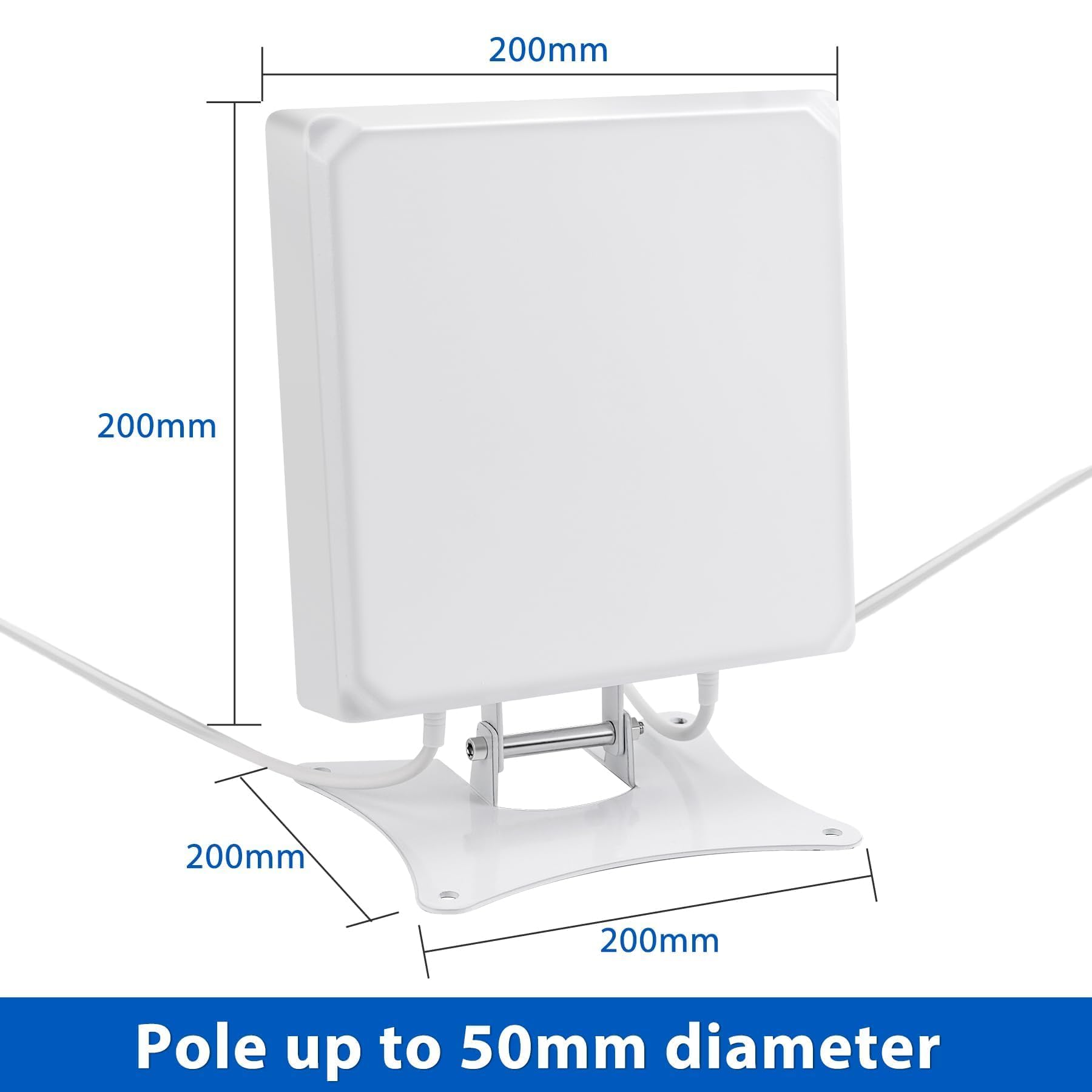 antenna direzionale MIMO dell'antenna di 5G 4G LTE per il router, antenna del pannello 7dBi | 698-3800MHz, 2 cavi SMA, adattatore TS9, supporto da tavolo e montaggio su albero per hotspot, gateway, ufficio, casa, camper