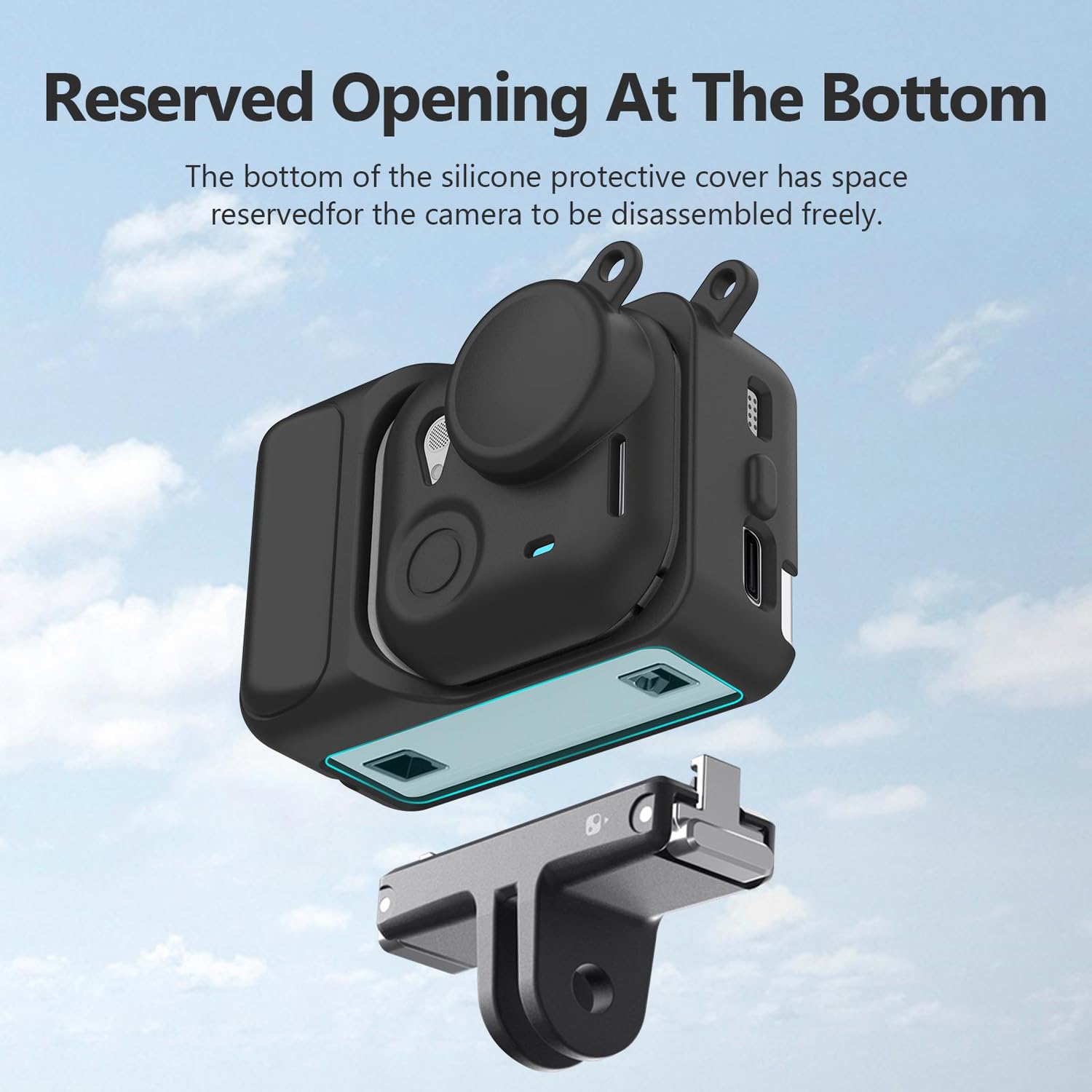 PULUZ Pokrowiec ochronny do Insta360 GO Ultra Action Pod, silikonowa osłona z paskiem, akcesoria do samodzielnej kamery Insta 360 GO Ultra