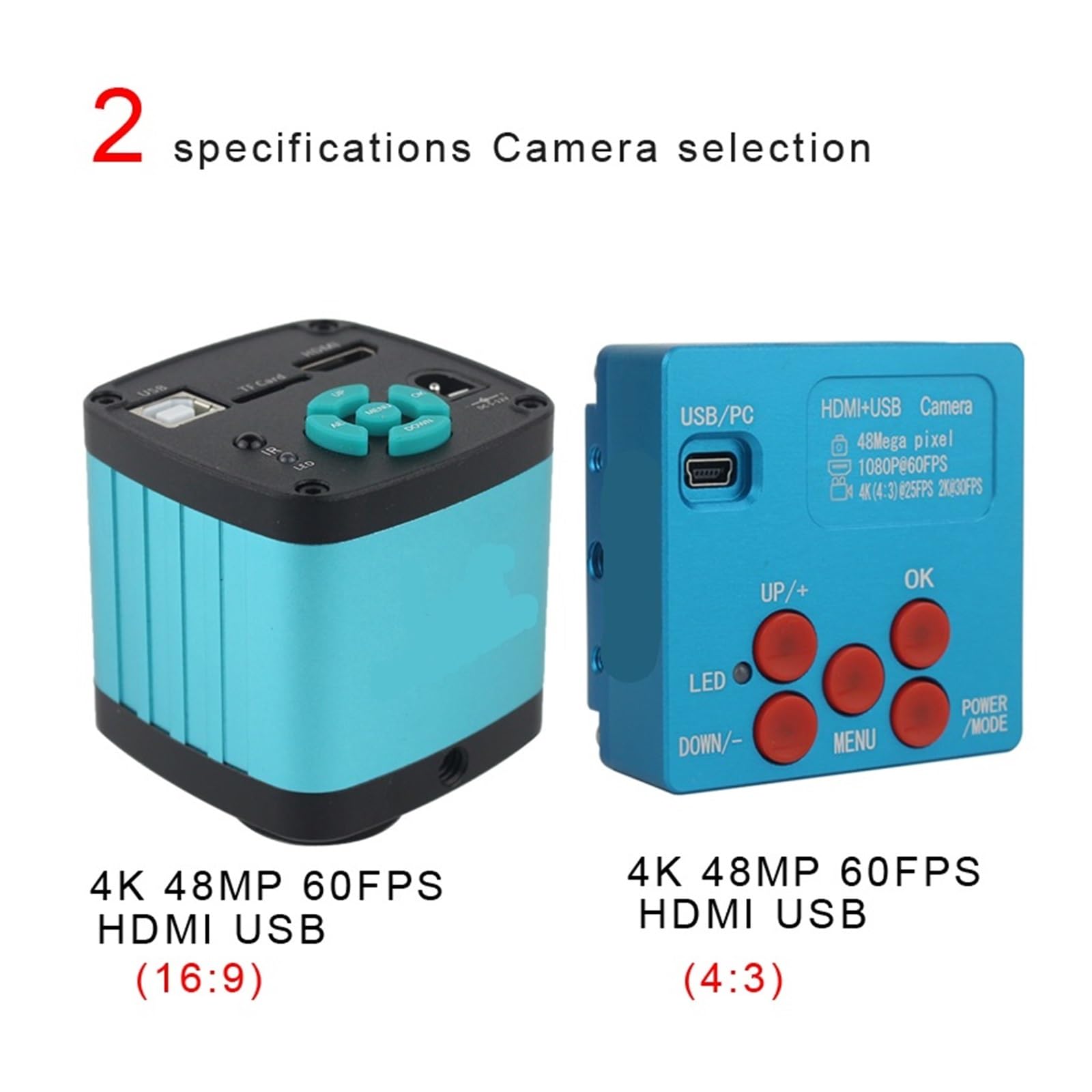 48MP 4K 1080P HDM/I USB Industrial Video Digital Microscope Camera 130X Zoom C Mount Lens Cantilever Stand For Repair Soldering(Brown)