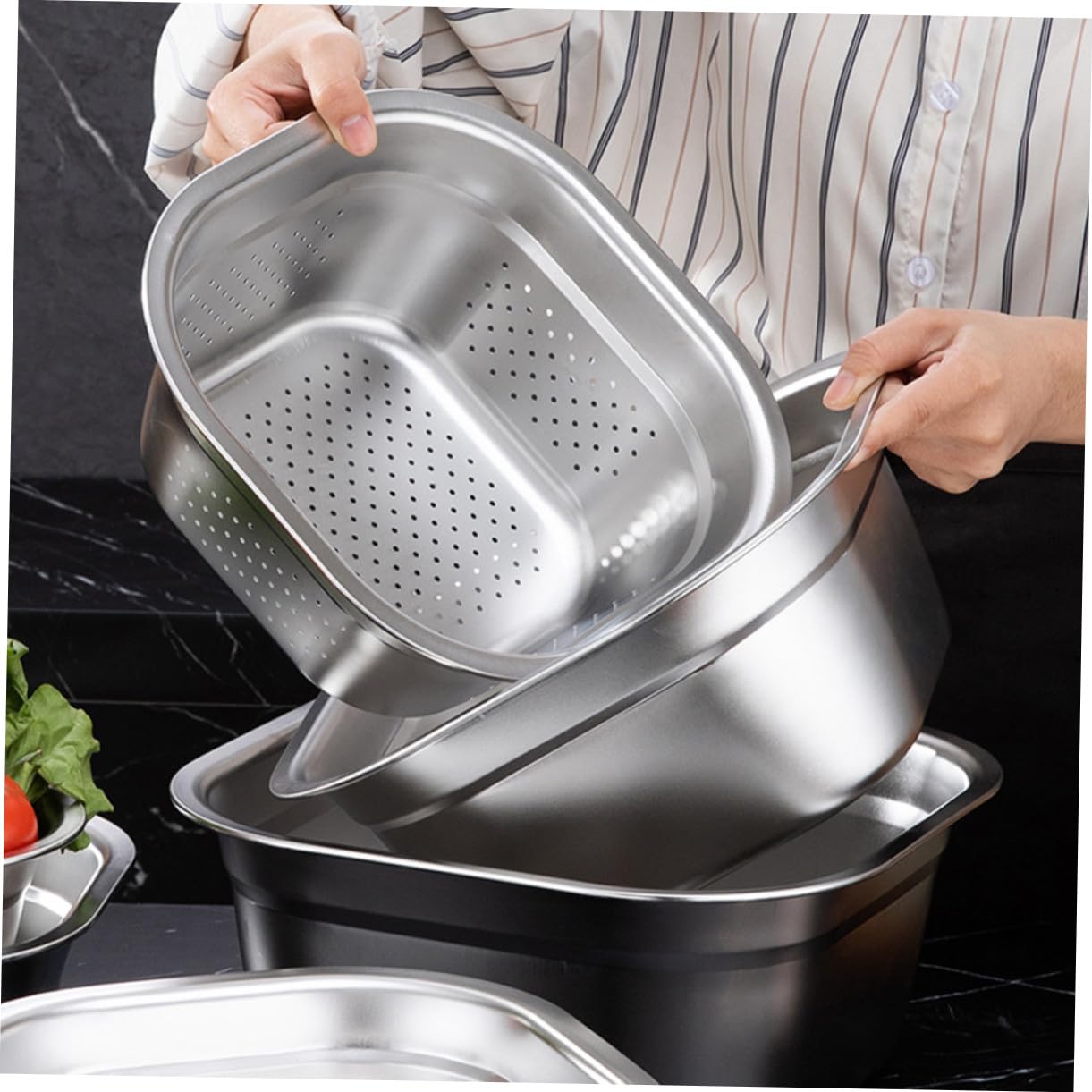 Colino Quadrato in Acciaio Inox Spesso per Cucina e Lavaggio